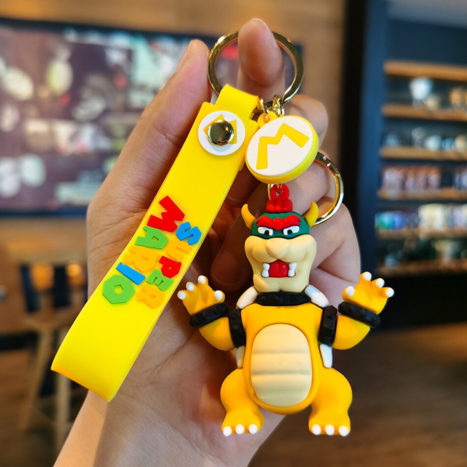 3D Cartoon Super Mario Bros Keychain Accesorios Schoolbag Pendant Key Bag Decoration Collection Ornament Kids Toys Birthday Gift