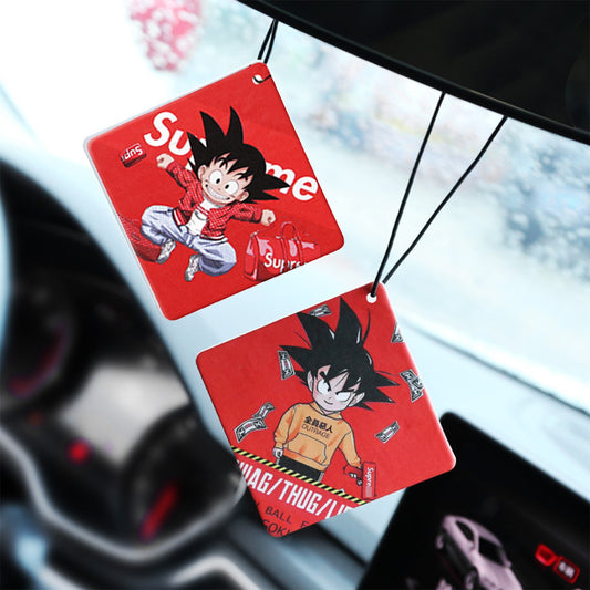 Anime Dragon Ball Z Goku Sun Car Pendant Fragrant Ornament Aromatherapy Water Card Kawaii Car Decoration Anime Figure Toys Gifts