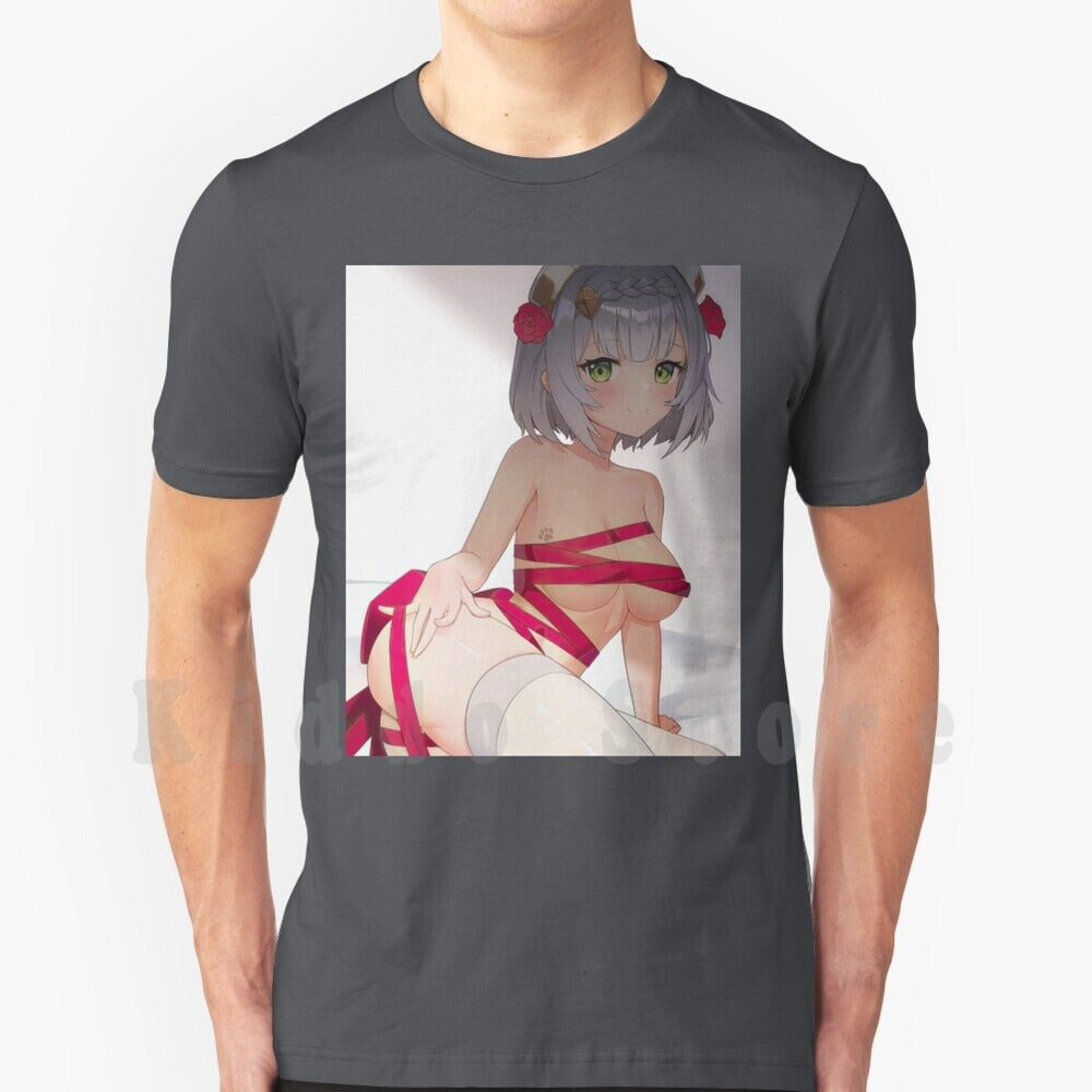 Noelle Wrapped T Shirt Print For Men Cotton New Cool Tee Anime Manga Waifu Weeb Japanese Kawaii Japan Aesthetic Ecchi Girls Ass