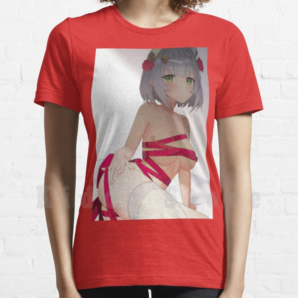 Noelle Wrapped T Shirt Print For Men Cotton New Cool Tee Anime Manga Waifu Weeb Japanese Kawaii Japan Aesthetic Ecchi Girls Ass