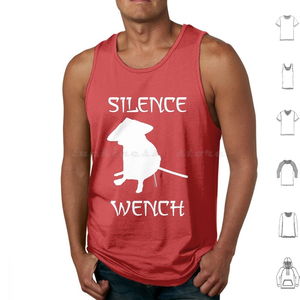 Cheems As Saying Silence Wench Meme White Text Tank Tops Vest Sleeveless Cheems Silence Wench Meme Dog Funny Weeb Simp Egirl