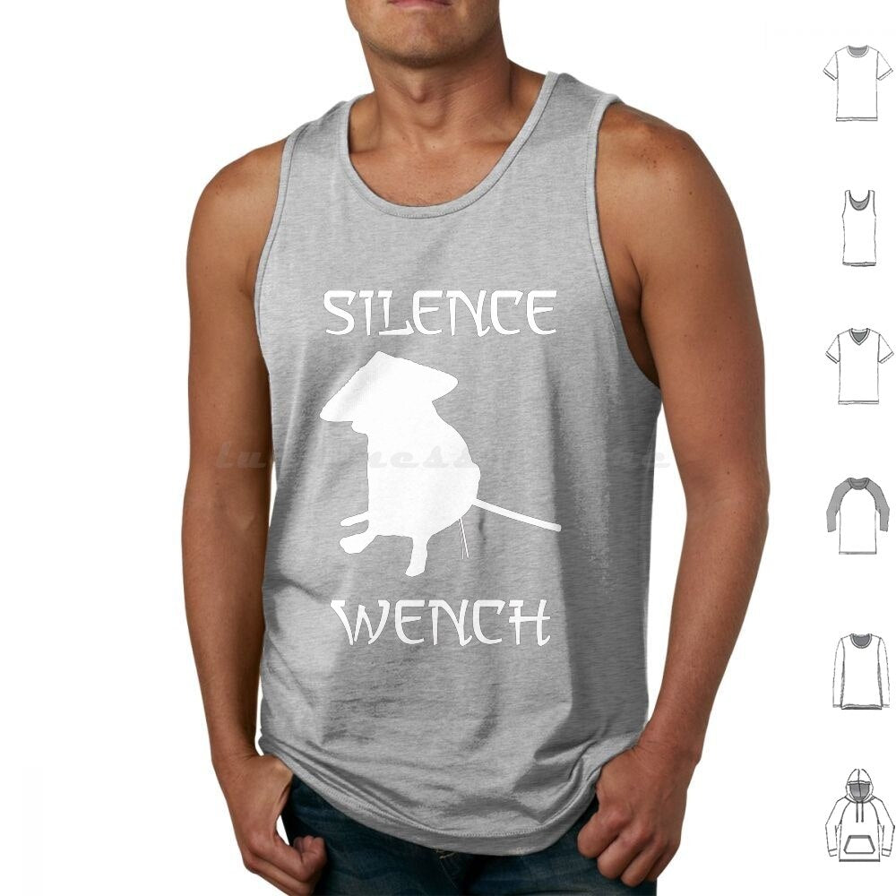 Cheems As Saying Silence Wench Meme White Text Tank Tops Vest Sleeveless Cheems Silence Wench Meme Dog Funny Weeb Simp Egirl