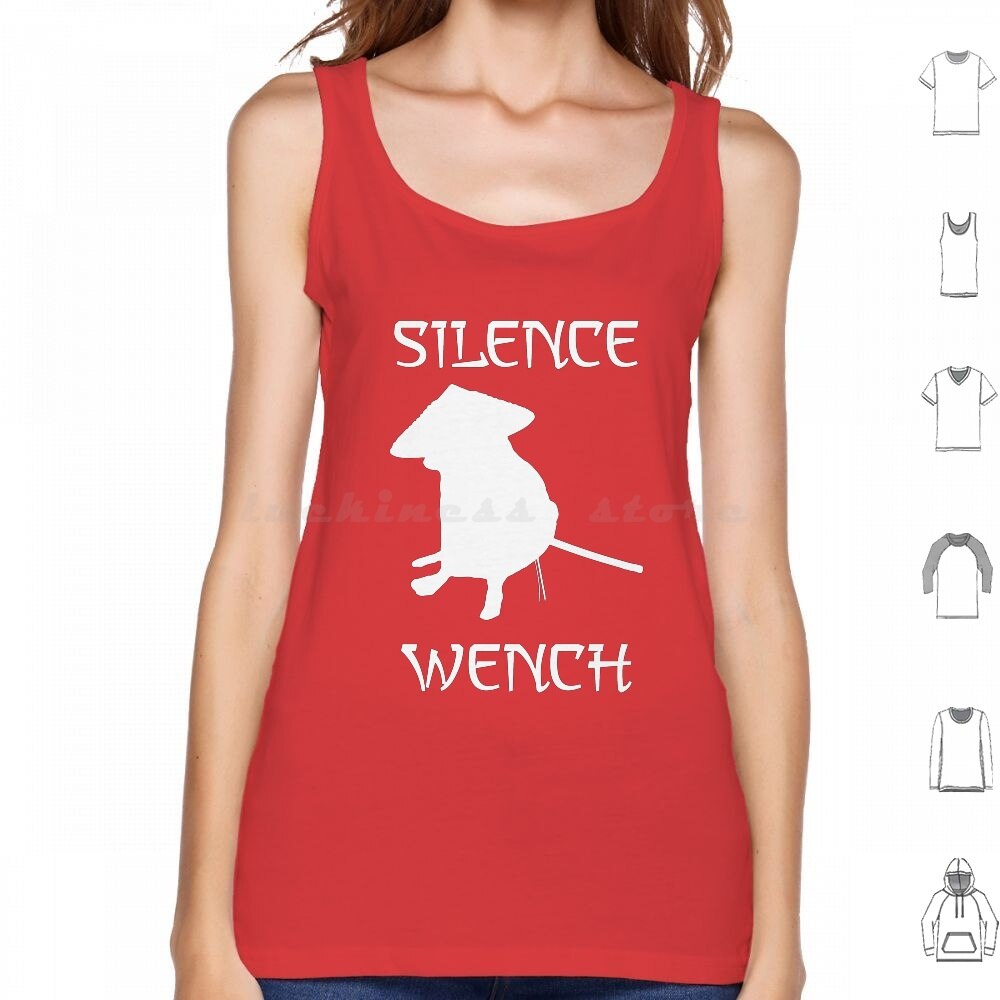 Cheems As Saying Silence Wench Meme White Text Tank Tops Vest Sleeveless Cheems Silence Wench Meme Dog Funny Weeb Simp Egirl