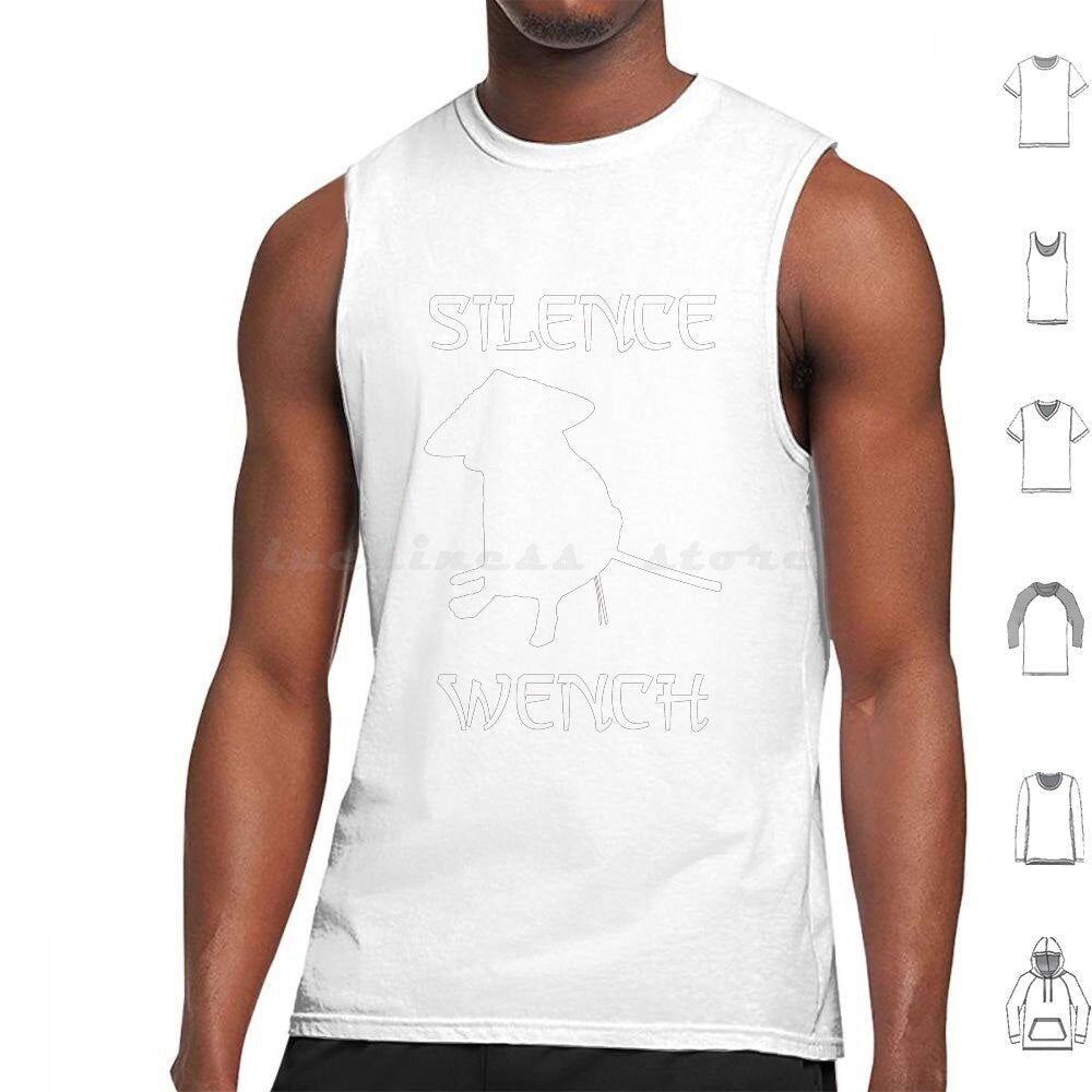 Cheems As Saying Silence Wench Meme White Text Tank Tops Vest Sleeveless Cheems Silence Wench Meme Dog Funny Weeb Simp Egirl