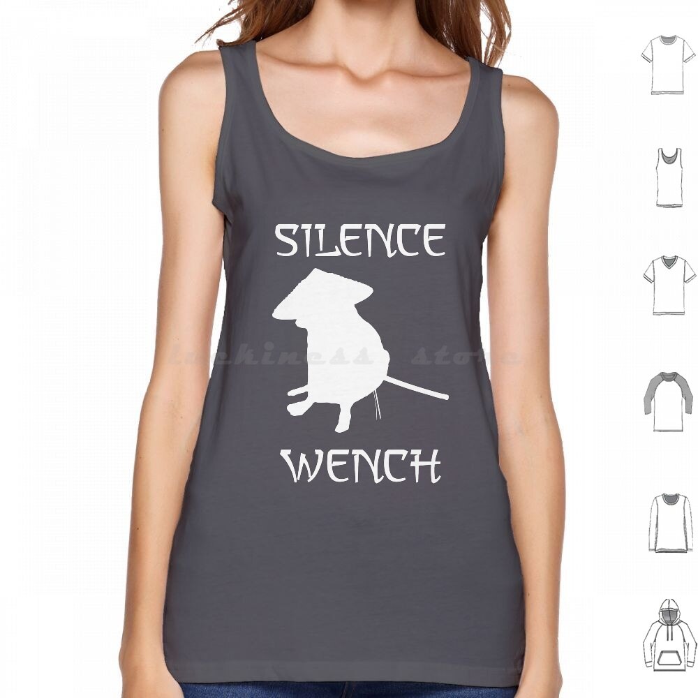 Cheems As Saying Silence Wench Meme White Text Tank Tops Vest Sleeveless Cheems Silence Wench Meme Dog Funny Weeb Simp Egirl