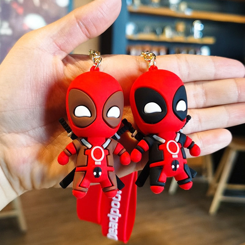 Marvel Cute Doll Pendant Anime Figures Deadpool Q Version Fashion Backpack Keychain Couple Bag Keyring Pendant Birthday Gifts