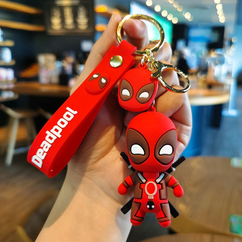 Marvel Cute Doll Pendant Anime Figures Deadpool Q Version Fashion Backpack Keychain Couple Bag Keyring Pendant Birthday Gifts