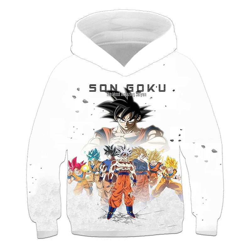Boys Clothes Dragon Ball Z Hoodie Sweatshirts Anime Goku Vegeta Costume Children's Clothing Autumn Coats Outdoor Hood Hoodies