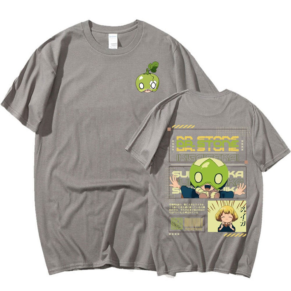 Japanese Anime Dr Stone Suika T-shirt Men Women Fashion Clothes for Teens T-shirts Summer Casual Oversized T Shirt Streetwear