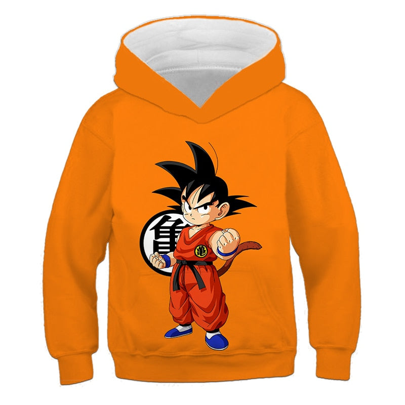 Boys Clothes Dragon Ball Z Hoodie Sweatshirts Anime Goku Vegeta Costume Children's Clothing Autumn Coats Outdoor Hood Hoodies