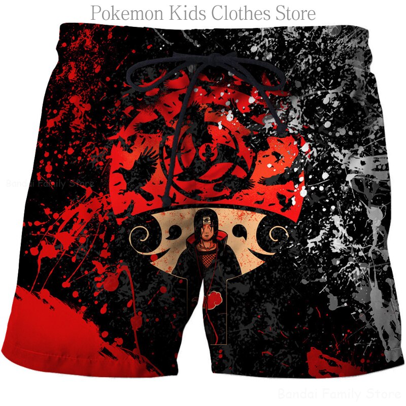 Anime Naruto Shorts Men Casual Beach Pants Fitness Sports Pants Summer GYM Workout Shorts Cartoon 3d Swimming Pants