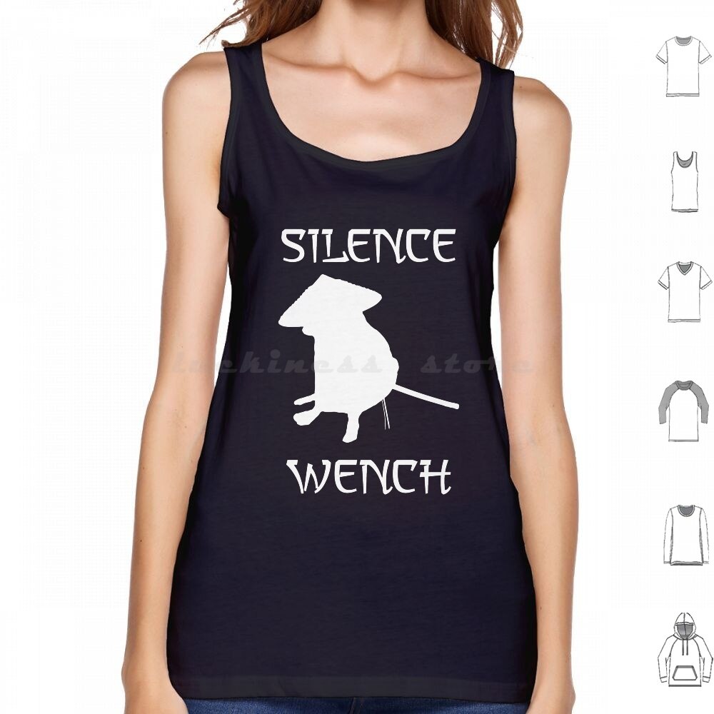 Cheems As Saying Silence Wench Meme White Text Tank Tops Vest Sleeveless Cheems Silence Wench Meme Dog Funny Weeb Simp Egirl