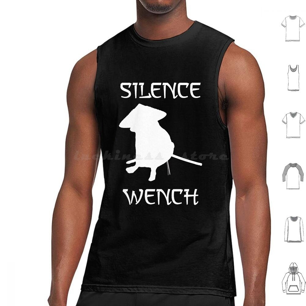 Cheems As Saying Silence Wench Meme White Text Tank Tops Vest Sleeveless Cheems Silence Wench Meme Dog Funny Weeb Simp Egirl