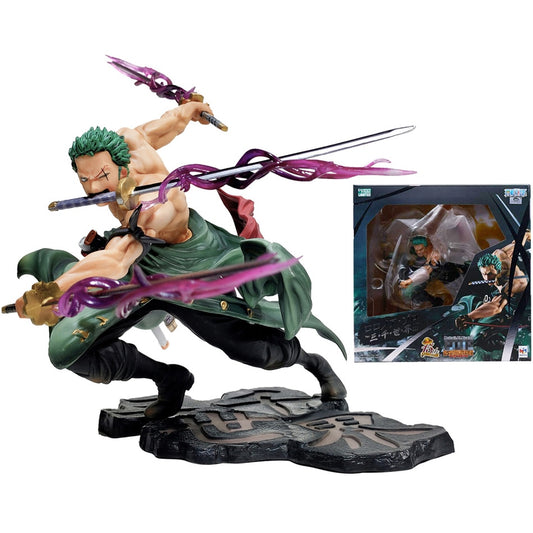 One Piece Action Figure Three-Knife Fighting Skill Roronoa Zoro Anime Model Decorations PVC Toy Gift