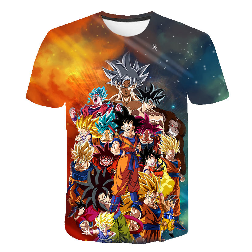 Kids Anime Dragon Ball Z T Shirts Boys Cartoon T-shirts Children's Clothing Dragon Ball T-shirt Goku Cosplay Costume Tops Tees